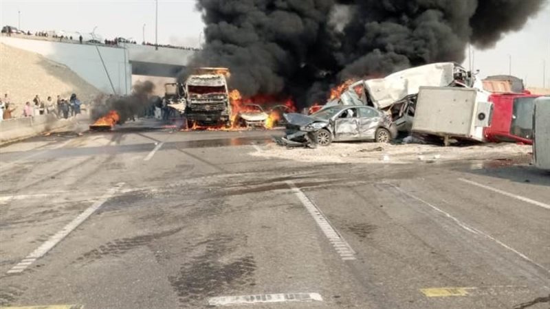 جانب من حادث الطريق