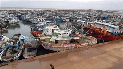 كفر الشيخ: توقف حركة الملاحة البحرية لسوء الأحوال الجوية