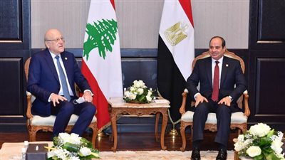 الرئيس السيسي يستقبل رئيس الوزراء اللبناني