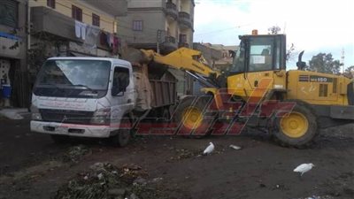 رفع مخلفات القمامة من شوارع وميادين كفر الشيخ