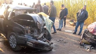مصرع شخصين وإصابة آخر في حادث تصادم بالخانكة 