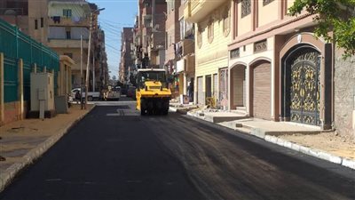 رصف شارع البحيرة والشوارع الفرعية بمحيط مستشفى الأورام بحى ثان