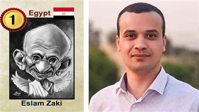 فنان مصري يحصد الجائزة الأولى في مسابقة دولية للكاريكاتير