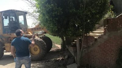 إزالة ١٩حالة تعد على أملاك الدولة بالسرو بدمياط