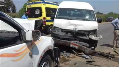 بالأسماء.. إصابة 10 أشخاص في حادث تصادم بالدقهلية