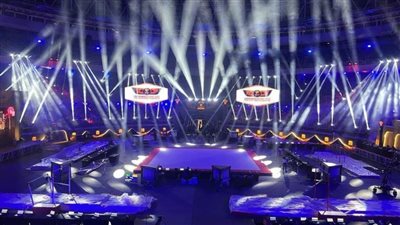 الصالة المغطاة باستاد القاهرة تتزين لاستضافة بطولة كأس ألعالم للجمباز القاهرة 2022 