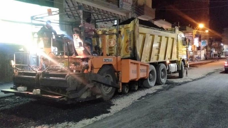 رصف شارع الجلاء بسمسطا