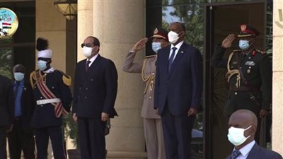 مراسم استقبال رسمية لرئيس مجلس السيادة الانتقالي السوداني بقصر الاتحادية