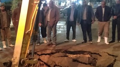 هبوط أرضي في شارع بشبرا الخيمة 