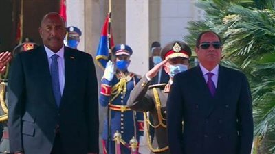 مراسم استقبال الرئيس السيسي لرئيس مجلس السيادة الانتقالي السوداني بقصر الاتحادية ×13صورة