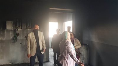 لجنة المنشآت الآيلة للسقوط لتقييم موقع حريق مصنع الحصير بشبرا الخيمة 