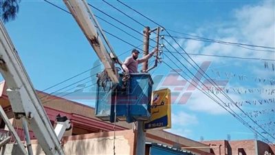 رفع كفاءة الإنارة العامة بسيدي غازي في كفر الشيخ