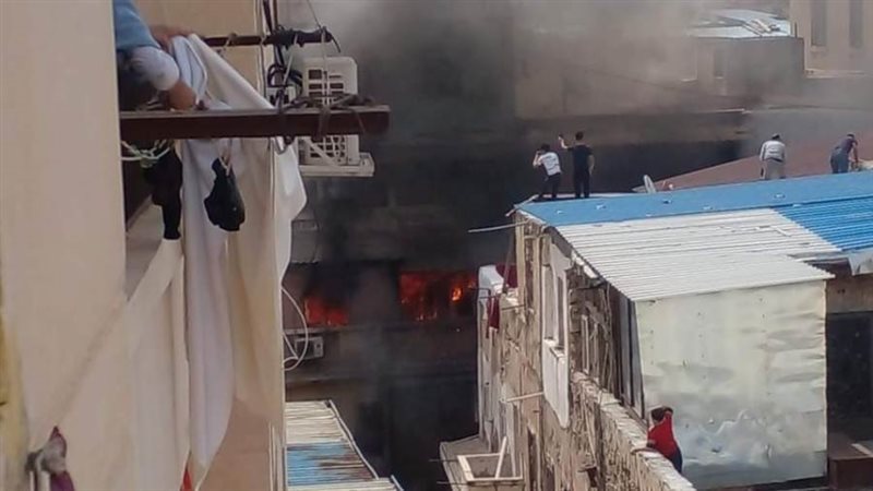 حريق بسوق الورق بالمنشية
