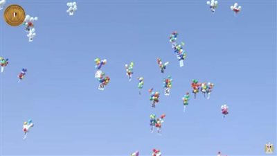 الرئيس السيسي يوزع الحلوى.. وبالونات هوائية تزين السماء بصور الشهداء 