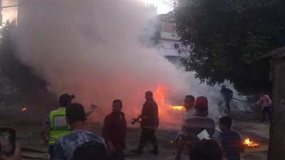 انفجار سيارة نصف نقل بالدقهلية واشتعال النيران بها 