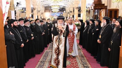 البابا تواضروس يصلي عشية عيد دخول المسيح أرض مصر بدير البراري  (صور)