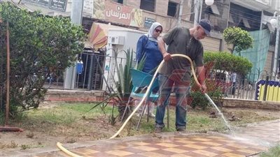 صيانة الإنارة وتجميل المتنزهات العامة بكفر الشيخ