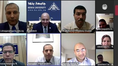 رئيس جامعة بنها ونائبه يعقدان لقاءً مع المبتعثين في الخارج