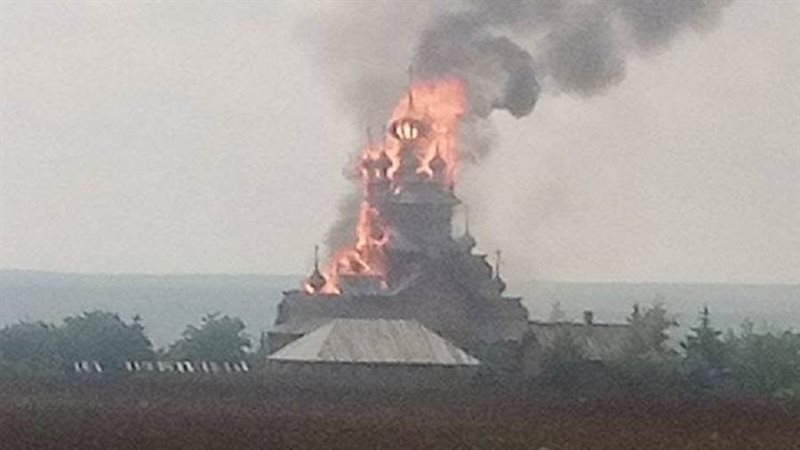 حريق كنيسة بدونيتسك