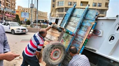 رفع الإشغالات ومصادرة التعديات بعاصمة كفر الشيخ