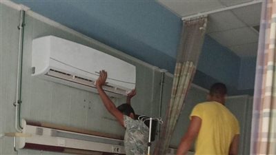 صيانة أجهزة التكييف بوحدة الغسيل الكلوي بمستشفى الفشن وتجميل بني سويف 