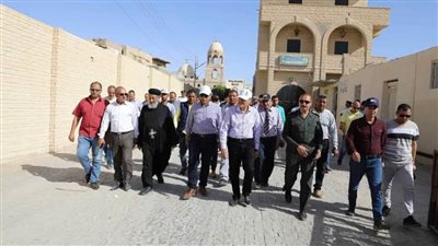 محافظ المنيا يتابع أعمال التطوير الشامل لمسار العائلة المقدسة بدير جبل الطير
