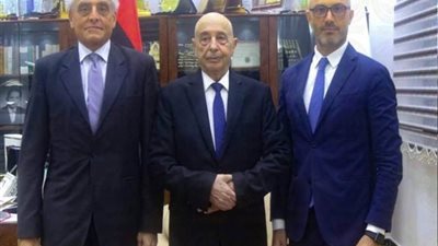 عقيلة صالح يلتقي بالمبعوث الإيطالي لبحث آخر تطورات الوضع في ليبيا