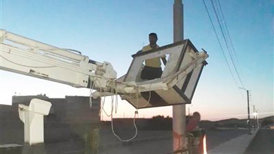 صيانة ورفع كفاءة الإنارة بمدينة الحسنة     