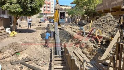 إصلاح هبوط أرضي بشارع 23 يوليو ببيلا في كفر الشيخ