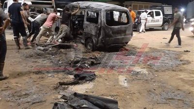 تفحم جثة شخص وإصابة 4 آخرين في حادث اشتعال سيارتين بالشرقية 