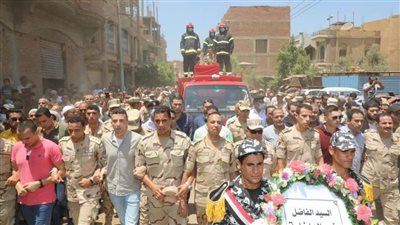 جنازة عسكرية للشهيد الرائد أمير عوض الله بـ”بركة السبع“