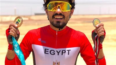 رضوان سمير إبراهيم يكتسح الميداليات في البطولة العربية للدراجات 