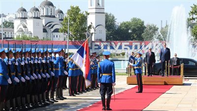 بالفيديو.. مراسم الاستقبال الرسمية  للرئيس السيسي بالعاصمة الصربية بلجراد