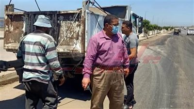 أعمال نظافة وتجميل مكبرة بمدينة بلطيم في كفر الشيخ