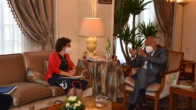 أبوالغيط يستقبل ندى الناشف على هامش مؤتمر حماية وتعزيز حقوق الإنسان