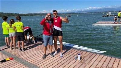 مروان مصطفى يتأهل إلى نصف نهائي بطولة العالم للتجديف تحت 19 بإيطاليا