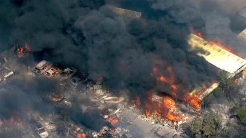 حريق بمنشأة لتخزين