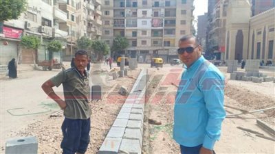 رئيس مدينة دسوق يتفقد أعمال تركيب بلاط الإنترلوك