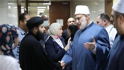 الضويني يزور مصابي كنيسة الجيزة على رأس وفد من قيادات الأزهر