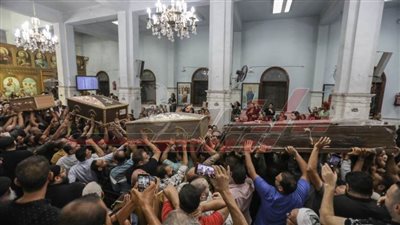 مراسم قداس ضحايا حريق كنيسة أبو سيفين بإمبابة