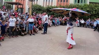 تفاعل أبناء وأهالي طحانوب بشبين القناطر مع عروض التنورة التراثية 