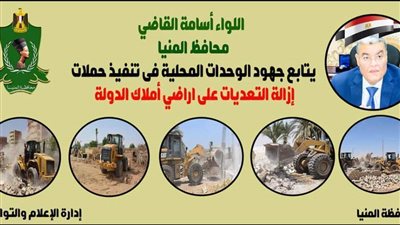 محافظ المنيا: إزالة 259 حالة تعدٍ على أراضي أملاك الدولة ضمن 