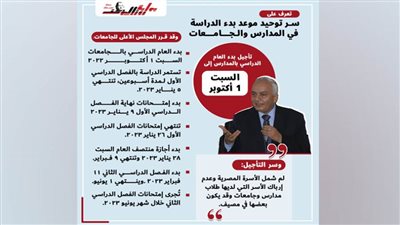 تعرف على سر توحيد موعد بدء الدراسة في المدارس والجامعات