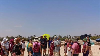 وفد سياحي من دولتي إسبانيا وإيطاليا يزور المناطق الأثرية بالمنيا