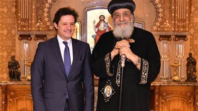 البابا تواضروس يستقبل وزير الإعلام اللبناني