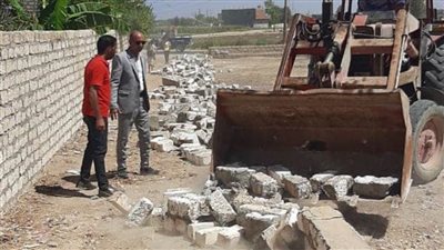 إزالة 262 حالة تعد بالبناء المخالف على أراضي أملاك الدولة والأراضي الزراعية بالمنيا
