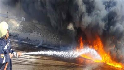 إصابة سيدة في حريق مخزن مواد بترولية بالدقهلية 