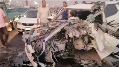 إصابة 13 شخصًا في حادث تصادم بطريق إسماعيلية بالعبور 