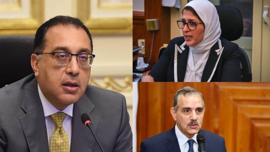 رئيس الوزراء ووزيرة الصحة ومحافظ كفرالشيخ