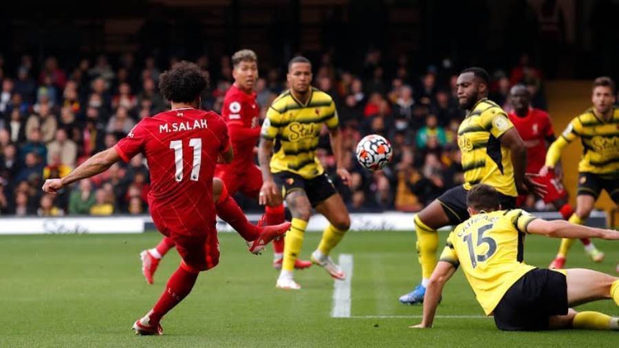 محمد صلاح خلال المباراة